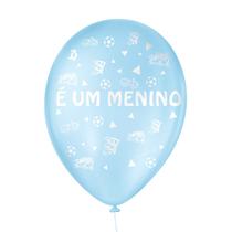 Bexiga Balões Tema Nº 9 Chá De Bebê Menino Azul - 25 Unid