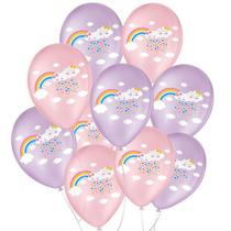 Bexiga Balões Tema Nº 9 Chuva de Amor Rosa - 25 Unid