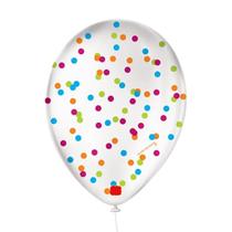 Bexiga Balões Tema Nº 9 Confetti Colorido - 25 Unid