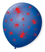 Bexiga Balões Tema Nº 9 Homem Aranha Azul Vermelho - 25 Unid