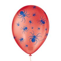 Bexiga Balões Tema Nº 9 Homem Aranha Vermelho Azul - 25 Unid