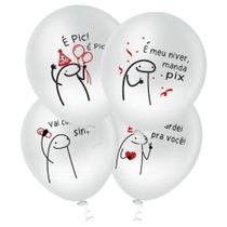 Bexiga Fantasia Bentô Aniversário 10" Sortida Pic Pic 25 Unidades