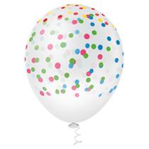 Bexiga Fantasia Confete 10" Clear Pic Pic 25 Unidades