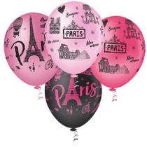 Bexiga Fantasia Paris 10" Sortida Pic Pic 25 Unidades