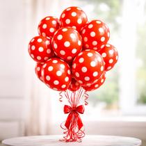 Bexigas Balão Decoração Minnie Festa Bolinhas brancas 25/200