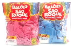 Bexigas para chá revelação Azul/Rosa São Roque pacote c/50un