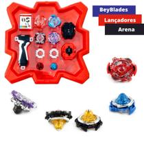 Beyblade Arena Storm Gyro + 3 BeyBlade + Lançadores Brinquedos Menino