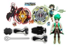 Beyblade Burst C/ 2 Lançador 2 Grip God Spriggan Vs Alter Chronos Ganhe Boneco