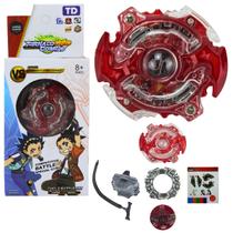 Beyblade Burst Com Lançador Adesivos Plástico e Metal Top