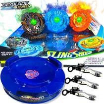 Beyblade Burst Element X - Arena de Batalha - 3 Lançadores