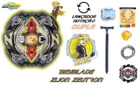 Beyblade Burst Evolution Com Lançador Zlion Zeutron Zac