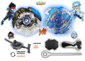 Beyblade Burst Killer Deathscyter Vs Cristal Luinor Lui e Daigo 2 Lançador