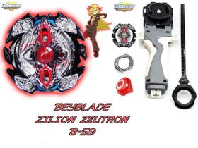 Beyblade Burst Zilion Zeus C/Lançador Grip Beyblader Zac - Tornado Gyro