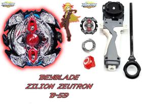 Beyblade Burst Zilion Zeus C/Lançador Grip Beyblader Zac Beyblade Burst Zilion Zeus C/Lançador Grip Beyblader Zac