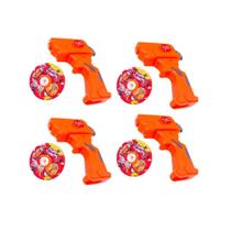 Beyblade Grafitti Laranja+ Lançador - Kit 4 Unidades Para Presentes