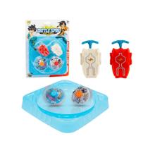 Beyblade Kit Completo com Arena 2 Lançadores 2 Peões Batalha