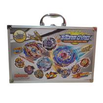 Beyblade Maleta Kit Com 8 Beyblade + Lançador Dupla Rotação