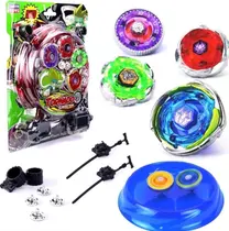 Beyblade Metal Led Kit 4 Pião 2 Lançador Tornado Com Arena