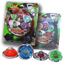 Beyblade Metal Led Kit 4 Pião 2 Lançador Tornado Com Arena - toys