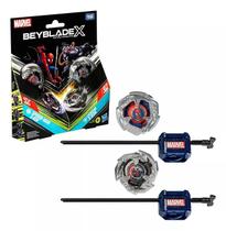 Beyblade X Marvel Homem-Aranha 3-60f VS Venom 3-80n Pack 2 pioes e Lançadores - Hasbro