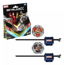 Beyblade X Marvel Iron Man 4-80B VS Thanos 4-60P Pack 2 pioes e Lançadores - Hasbro Beyblade X Marvel Iron Man 4-80B VS Thanos 4-60P Pack 2 pioes e Lançadores - Hasbro