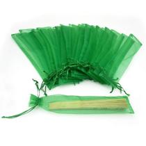 Bezall, 50 peças, sacolas de presente de organza verde, 26x6 cm, cordão