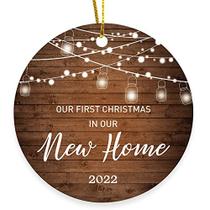 BFJLIFE Primeiro Natal em Nosso Novo Enfeite de Casa 2022 Casa Aquecimento Apresenta Presentes de Aquecimento Doméstico Único Engraçado Pequenos Enfeites de Natal