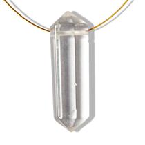 Bi Terminado Cristal Lapidado Furado Para Pingente de Colar Furo Vazado Lateral