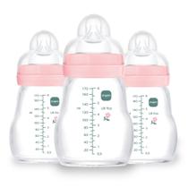 Biberón de Vidrio MAM para Bebé 180 ml Flujo Lento Libre de BPA Paquete de 3 Biberón de Vidrio MAM para Bebé 180 ml Flujo Lento Libre de BPA Paquete de 3