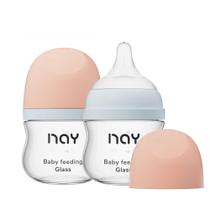 Biberón de Vidrio Yanyoyo Cuello Ancho 90 ml Anticólico Paquete de 2 Biberón de Vidrio Yanyoyo Cuello Ancho 90 ml Anticólico Paquete de 2