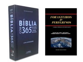 Bíblia 365 Azul C/ Reflexões Letra Hipergigante + Livro De Estudo
