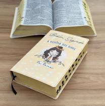 Bíblia A menina dos olhos de Deus com índice digital Letras grandes evangélica com harpa - ARC - CPP