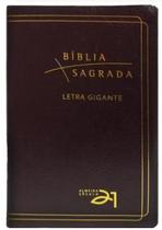 Bíblia a21 letra gigante luxo - couro bonded bordô - Edicoes Vida Nova