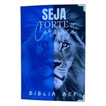 Biblia ACF Leão azul seja forte e corajoso