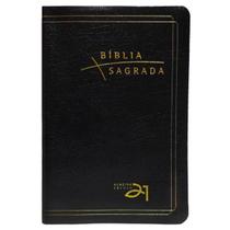Bíblia Almeida Século 21 luxo - couro bonded preta c/ referências cruzadas