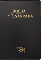 Bíblia Almeida Século 21 Luxo - couro simulado preto c/ referências cruzadas - VIDA NOVA