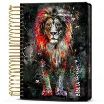 Bíblia Anote Espiral Leão Grafite NVI C. Espaço Para Anotações - ART-GOSPEL