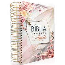 Biblia Anote Nvi Flor Aquarela Espiral - GEOGRAFICA