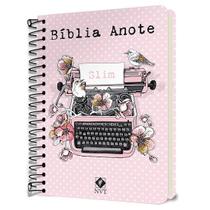 Bíblia Anote Slim Typo Rosa NVT Capa Dura Espiral