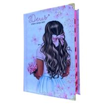 Biblia Arc Hiper com Harpa Garota Capa dura Acolchoada com indice
