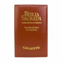 Bíblia ARC PJV Letra Gigante Com Harpa Avivada E Corinhos - Capa Carteira Marrom Bíblia ARC PJV Letra Gigante Com Harpa Avivada E Corinhos - Capa Carteira Marrom
