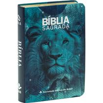 Biblia bolso - naa semi luxo leão azul