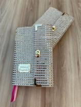 Bíblia Carteira Strass dourada pedrarias com harpa e letras grandes