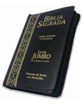 Bíblia Com Ziper Sagrada Com Letra Jumbo Capa Preta Luxo Gospel Culto