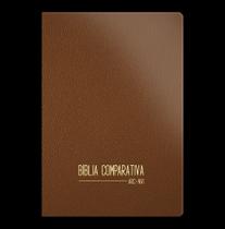 Bíblia Comparativa Extra Grande Rc - Nvi - Marrom Luxo - Duas Versões Na Mesma Página - GEOGRAFICA