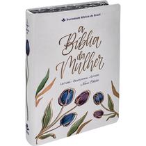 Bíblia da Mulher Compacta ARC Letra Normal Capa Luxo Branca Tulipa