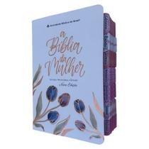 Biblia da Mulher de estudos branca tulipas com abas adesivas NAA capa luxo SBB Biblia da Mulher de estudos branca tulipas com abas adesivas NAA capa luxo SBB