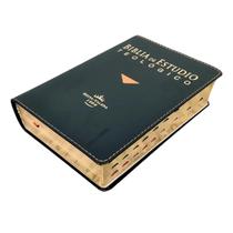 Biblia de estudio teologico reina valera 1960 tamanho medio capa de luxo preta com índice