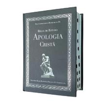 Bíblia de estudo apologia cristã capa dura preta com índice