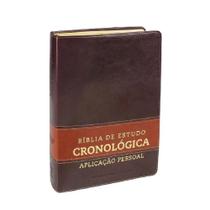 Bíblia de estudo cronológica aplicação pessoal capa de luxo marrom arc grande Bíblia de estudo cronológica aplicação pessoal capa de luxo marrom arc grande